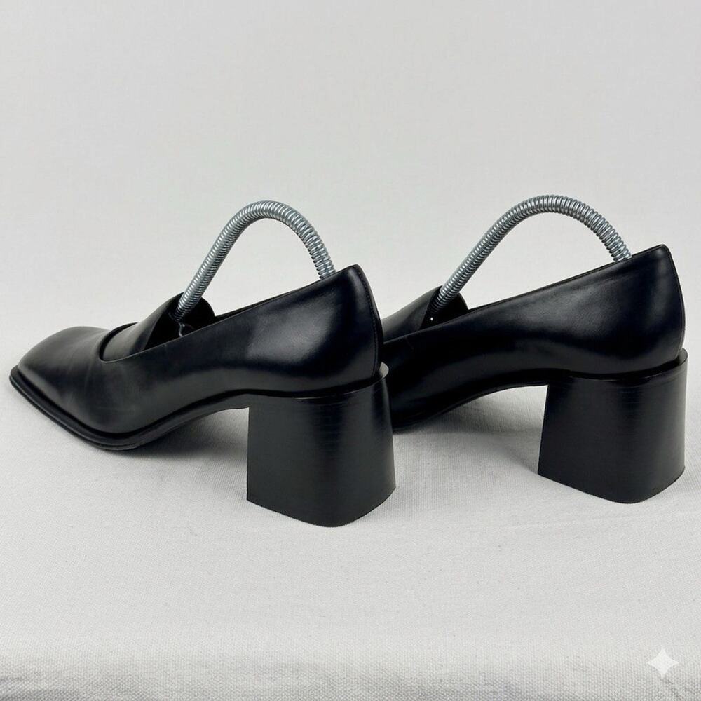 Via Spiga Made In Italy Women’s Black Fine Leather Slip On Heels Pumps Size 10 - Picture 3 of 11